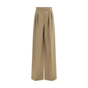 Max Mara Beige Fleece Wool Casual Women's Pants